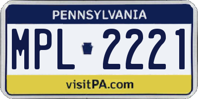 PA license plate MPL2221