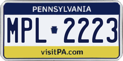 PA license plate MPL2223