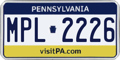 PA license plate MPL2226