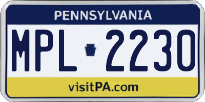 PA license plate MPL2230