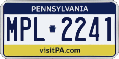 PA license plate MPL2241