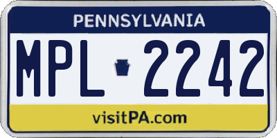 PA license plate MPL2242