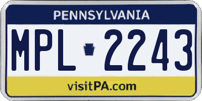 PA license plate MPL2243