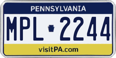 PA license plate MPL2244