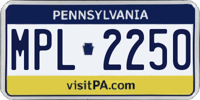 PA license plate MPL2250