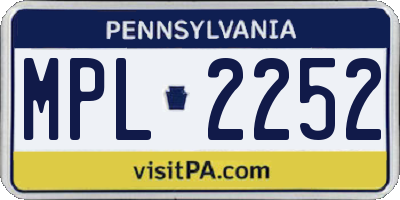 PA license plate MPL2252