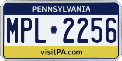 PA license plate MPL2256