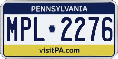 PA license plate MPL2276
