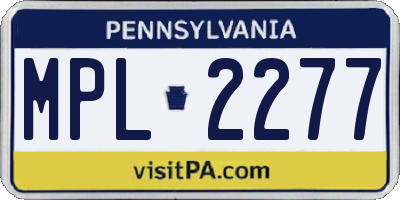 PA license plate MPL2277