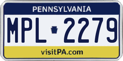 PA license plate MPL2279