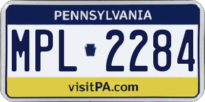 PA license plate MPL2284