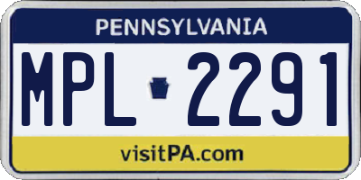 PA license plate MPL2291