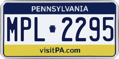 PA license plate MPL2295