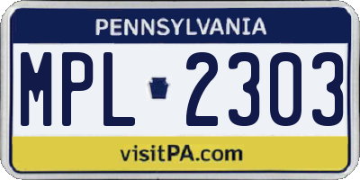 PA license plate MPL2303