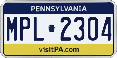 PA license plate MPL2304