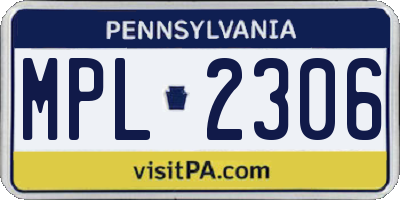 PA license plate MPL2306