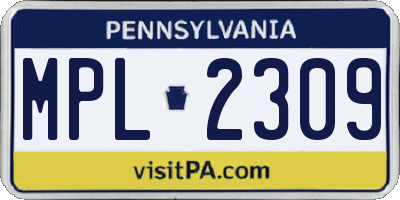 PA license plate MPL2309