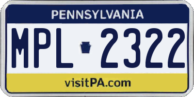 PA license plate MPL2322