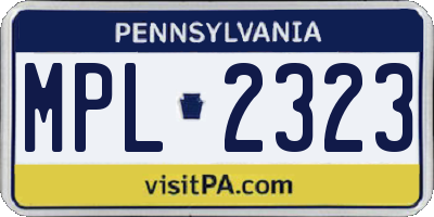 PA license plate MPL2323