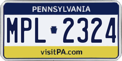 PA license plate MPL2324