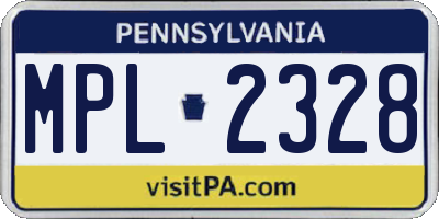 PA license plate MPL2328