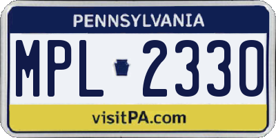 PA license plate MPL2330