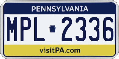 PA license plate MPL2336