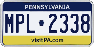 PA license plate MPL2338