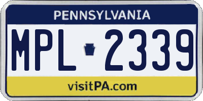 PA license plate MPL2339