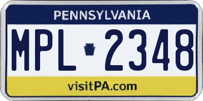 PA license plate MPL2348