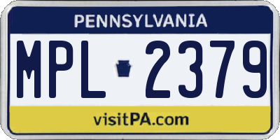 PA license plate MPL2379