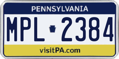 PA license plate MPL2384