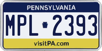 PA license plate MPL2393