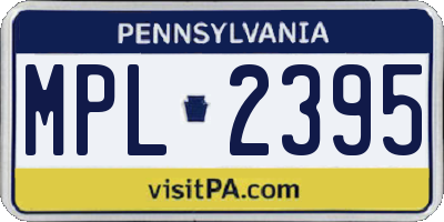PA license plate MPL2395
