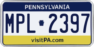 PA license plate MPL2397