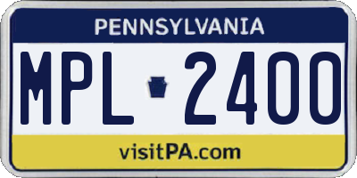 PA license plate MPL2400