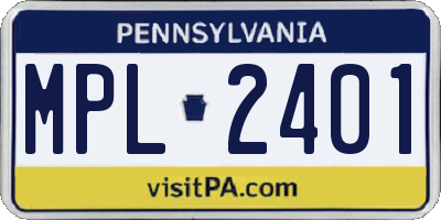 PA license plate MPL2401