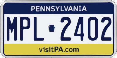 PA license plate MPL2402