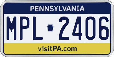 PA license plate MPL2406