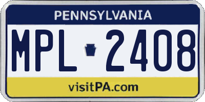 PA license plate MPL2408