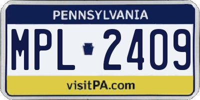 PA license plate MPL2409
