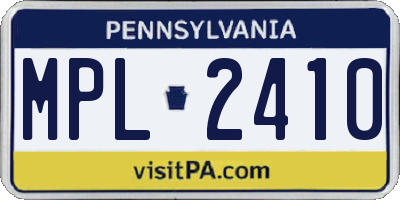 PA license plate MPL2410