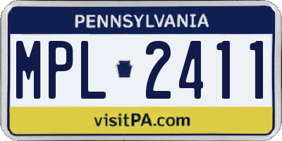 PA license plate MPL2411