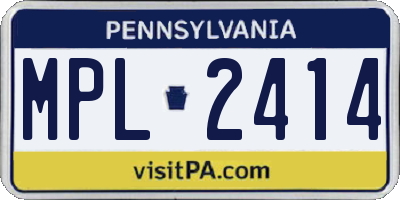 PA license plate MPL2414