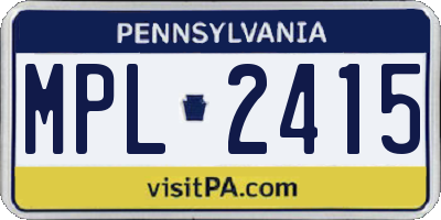 PA license plate MPL2415