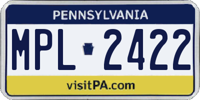 PA license plate MPL2422