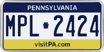 PA license plate MPL2424