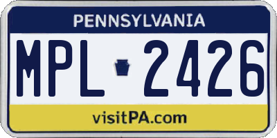 PA license plate MPL2426
