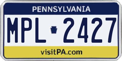 PA license plate MPL2427