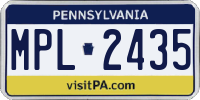 PA license plate MPL2435